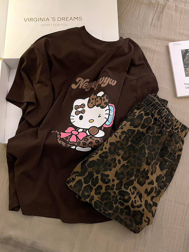 Summer Cotton-Like With Pads Homewear Women Short Sleeve Shorts 2 Pcs Breathable Wholesale