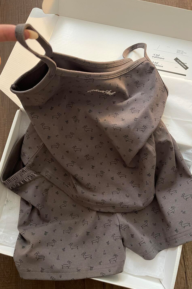 Women's Summer Cotton-Like Casual Sleepwear Set - Short Sleeve Top & S photo 2 (style SM-01CD63)