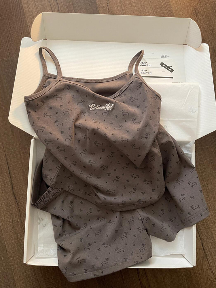 Women's Summer Cotton-Like Casual Sleepwear Set - Short Sleeve Top & S photo 7 (style SM-01CD63)
