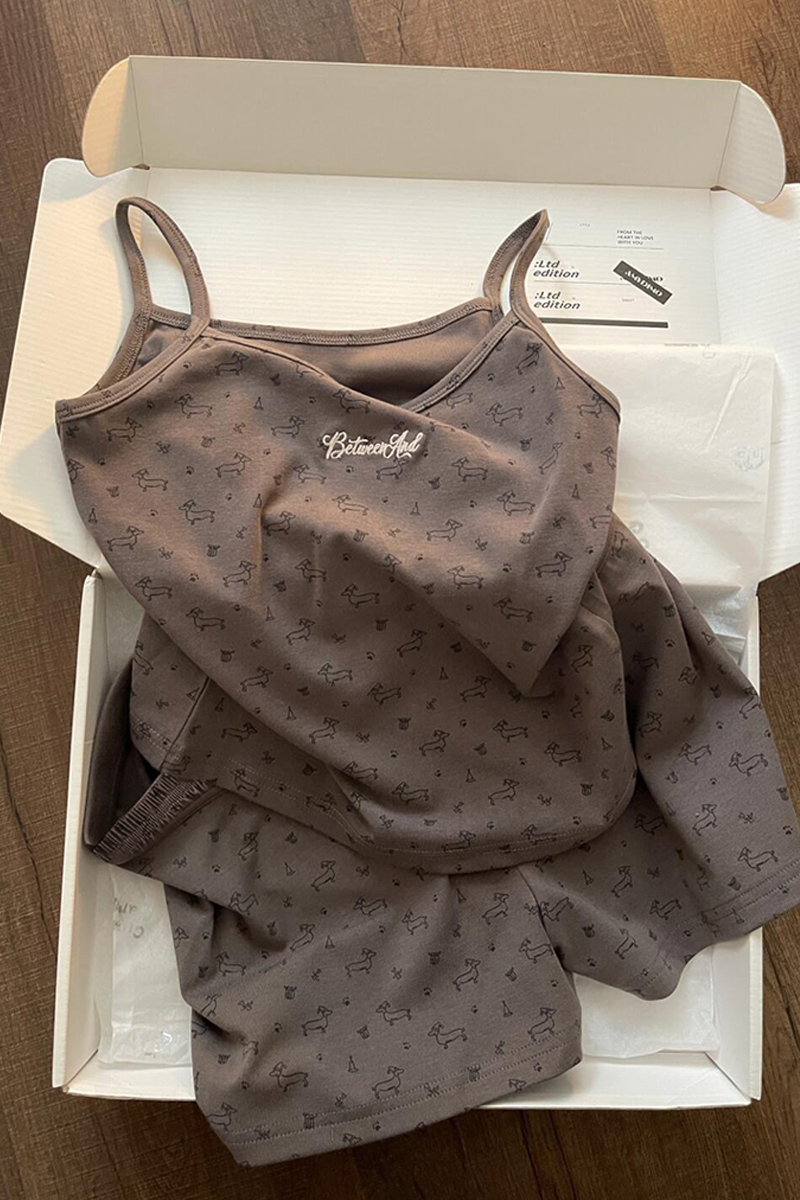 Summer Cotton-Like Camisole Homewear Women Short Sleeve Shorts 2 Pcs B photo 3 (style 4407122)
