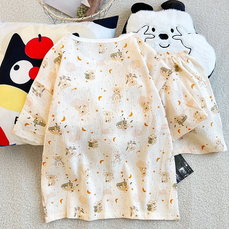 Summer Cloud Cotton With Pads Homewear Women Short Sleeve Shorts 2 Pcs photo 2 (style 46324634)