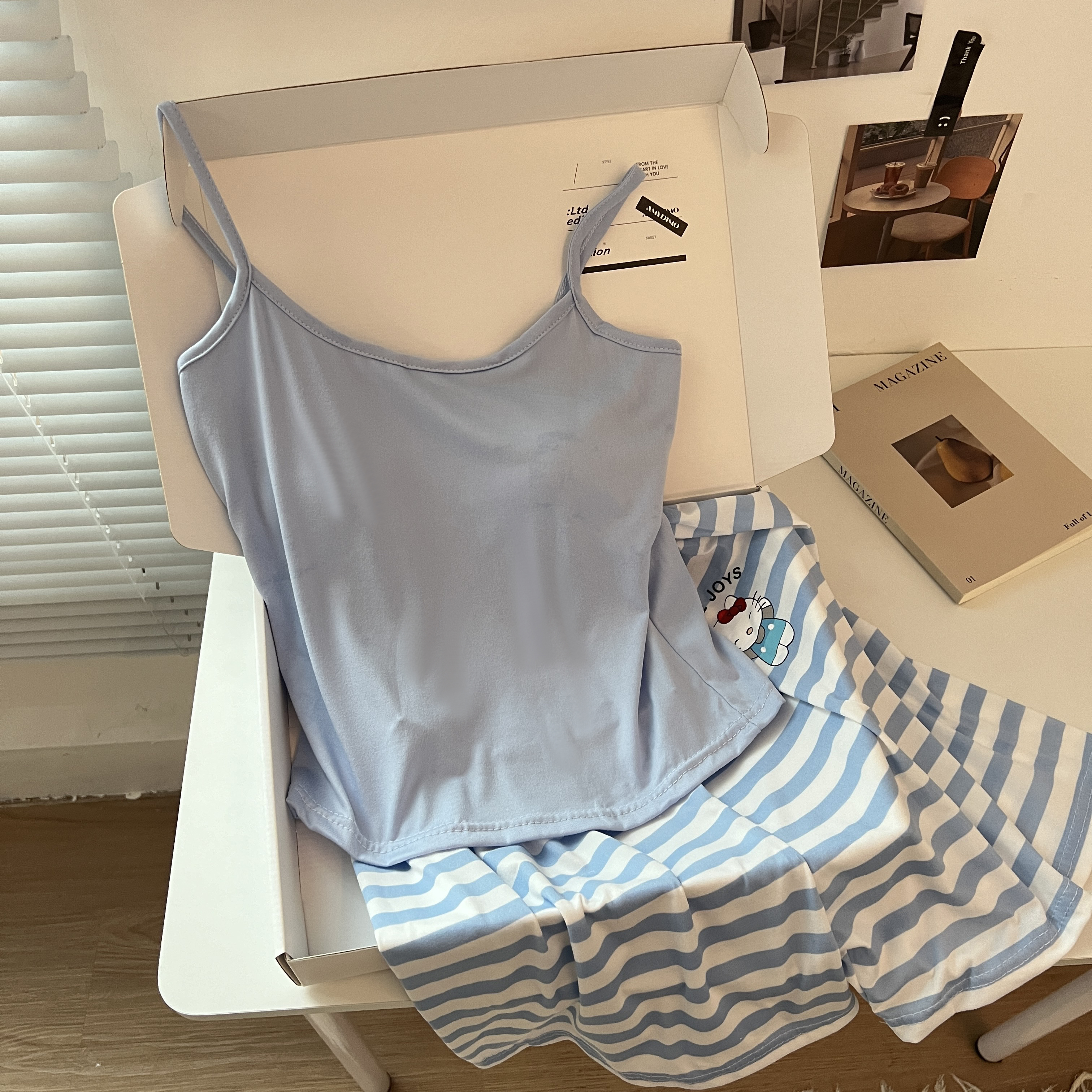 Summer Cotton-Like With Pads Homewear Women Short Sleeve Shorts 2 Pcs Breathable Wholesale