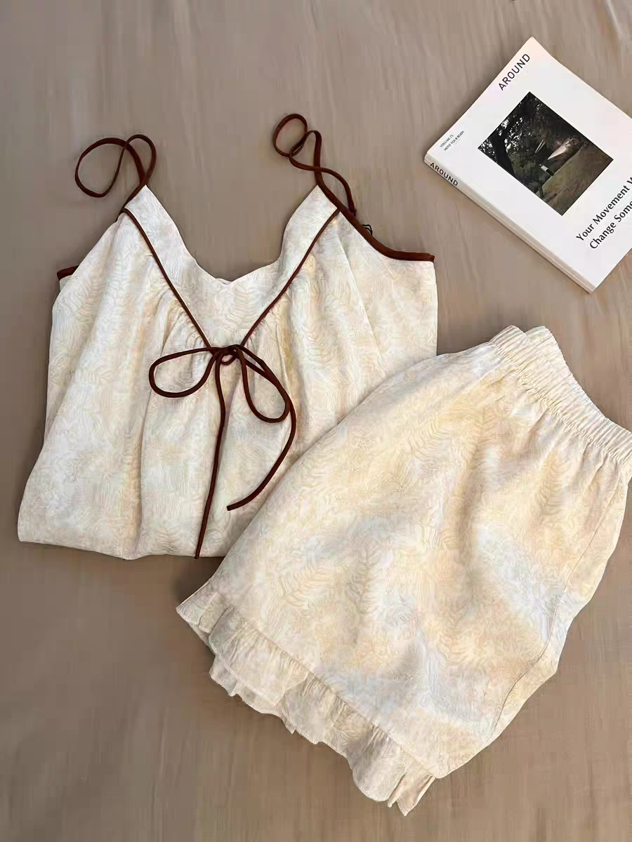 Summer Cloud Cotton With Pads Homewear Women Short Sleeve Shorts 2 Pcs photo 7 (style 4677)