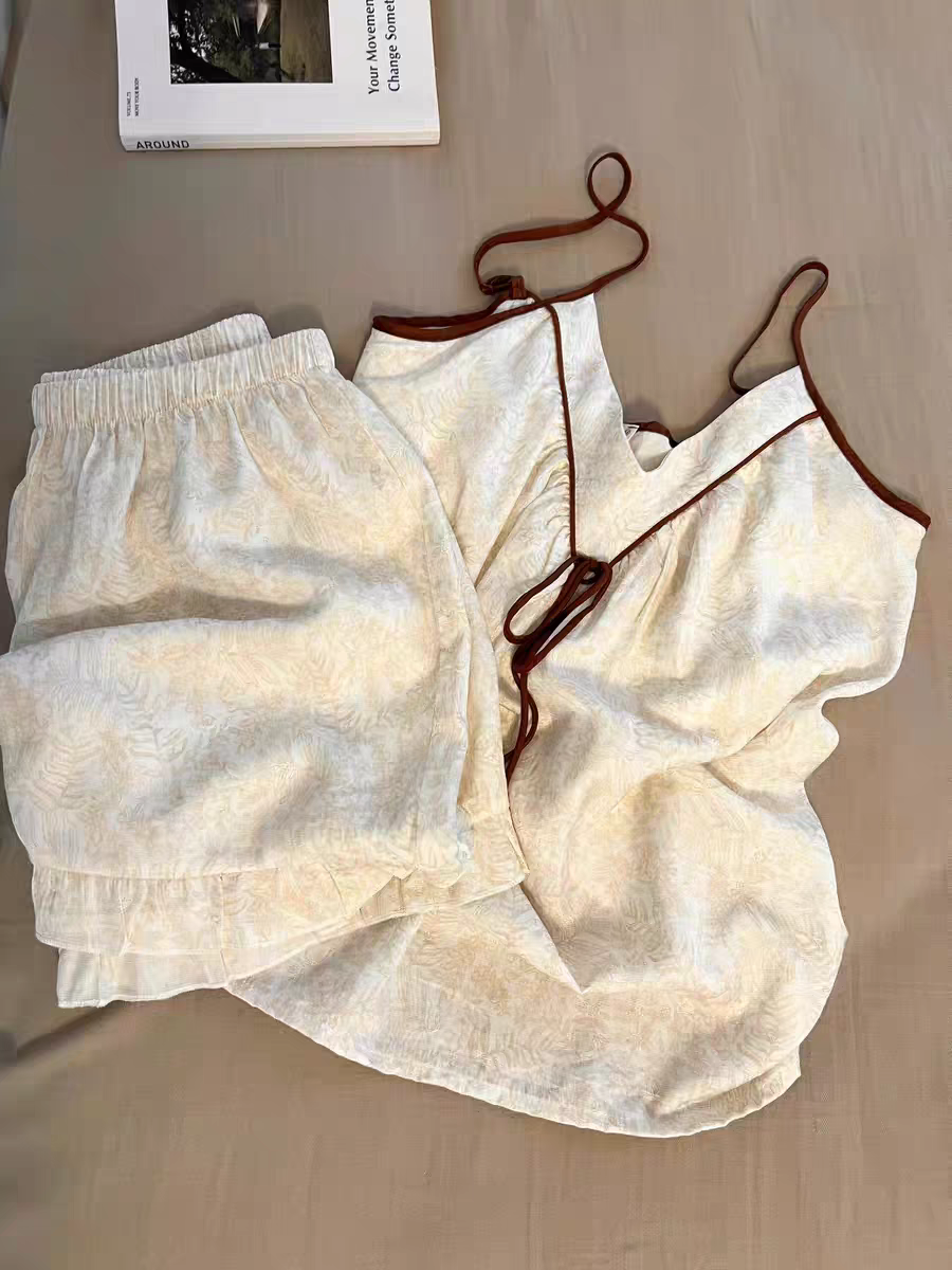 Summer Cloud Cotton With Pads Homewear Women Short Sleeve Shorts 2 Pcs photo 4 (style 4677)