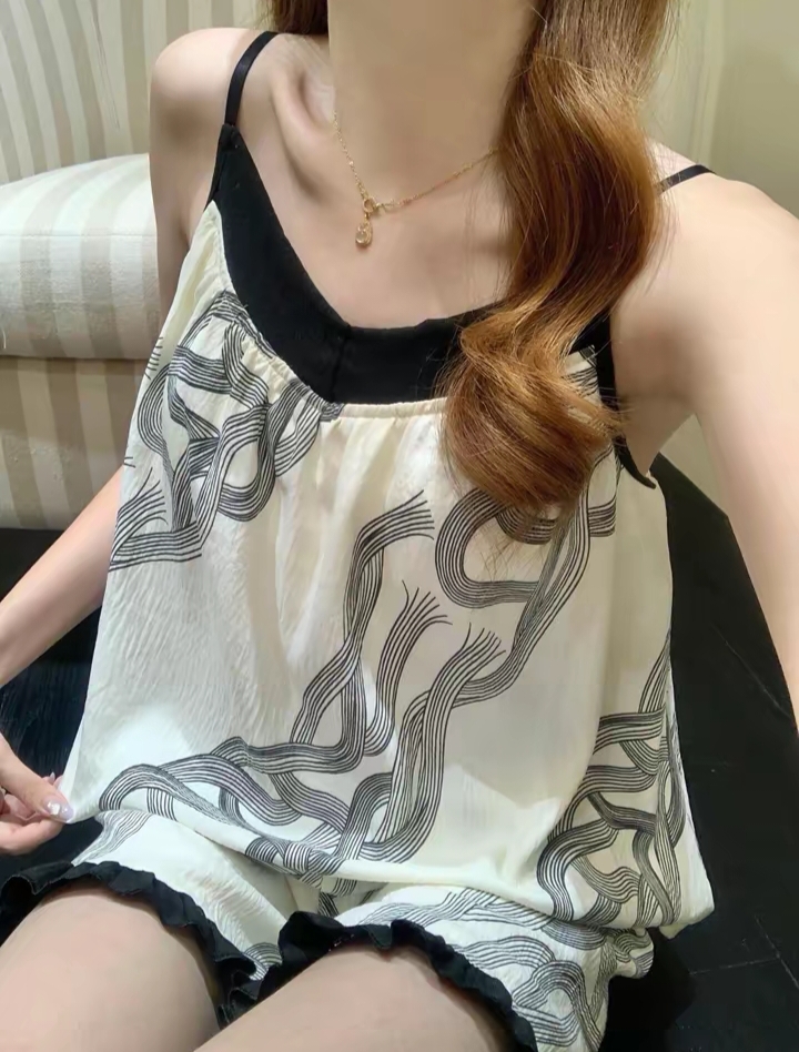 Summer Cloud Cotton With Pads Homewear Women Short Sleeve Shorts 2 Pcs Breathable Wholesale