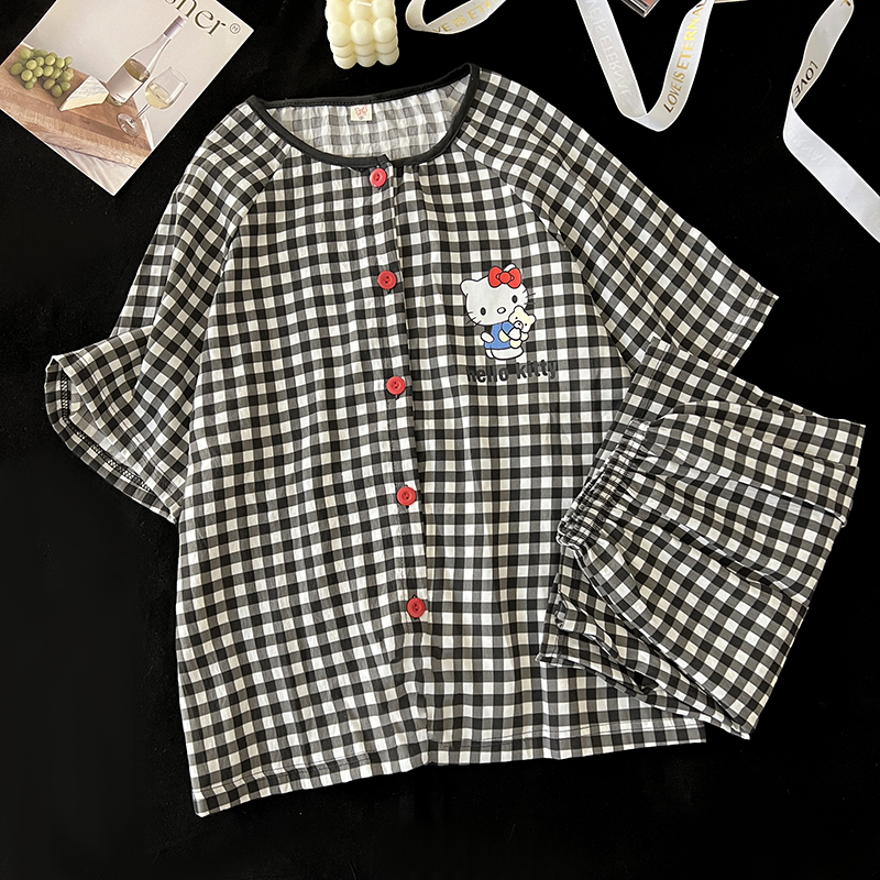 Women's Summer Cloud Cotton Short Sleeve & Shorts Loungewear Set photo 5 (style SM-7140A9)