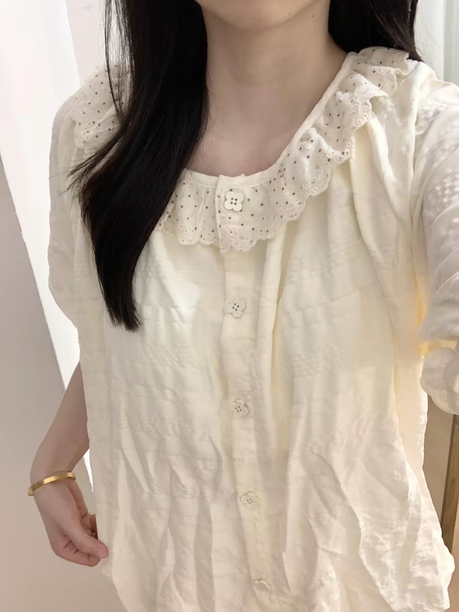 Summer Cotton With Pads Homewear Women Short Sleeve Shorts 2 Pcs Breat photo 7 (style 5084)