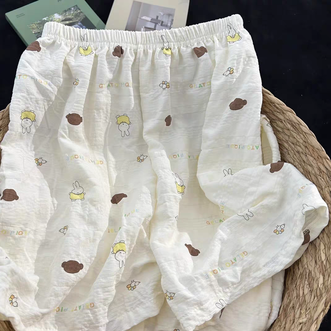 Summer Cotton With Pads Homewear Women Short Sleeve Shorts 2 Pcs Breat photo 5 (style 5085)
