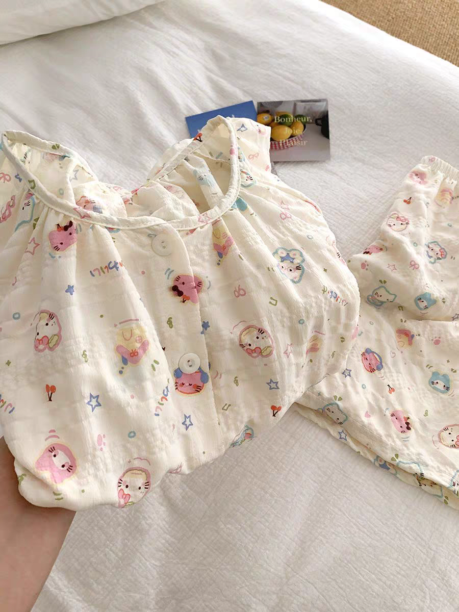 Summer Cotton With Pads Homewear Women Short Sleeve Shorts 2 Pcs Breat photo 4 (style 5089)