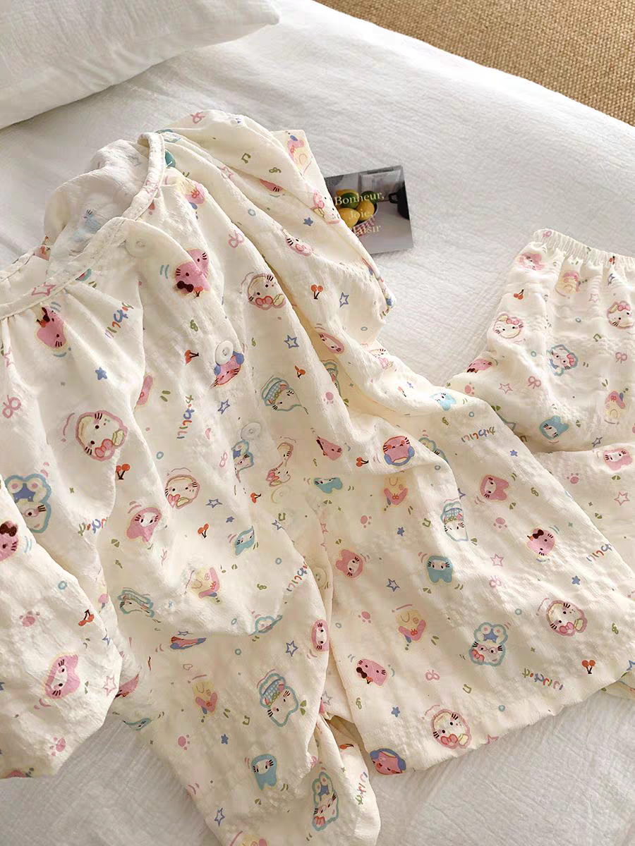 Summer Cotton With Pads Homewear Women Short Sleeve Shorts 2 Pcs Breat photo 6 (style 5089)