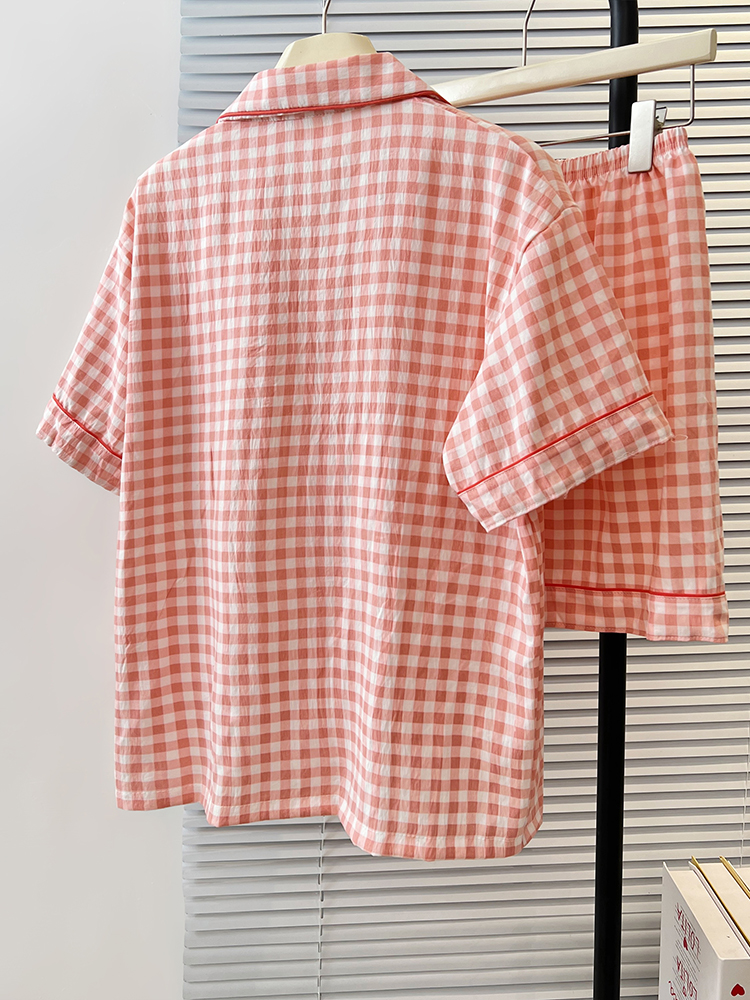 Summer Cloud Cotton Homewear Women Short Sleeve Shorts 2 Pcs Breathabl photo 1 (style 5177182)