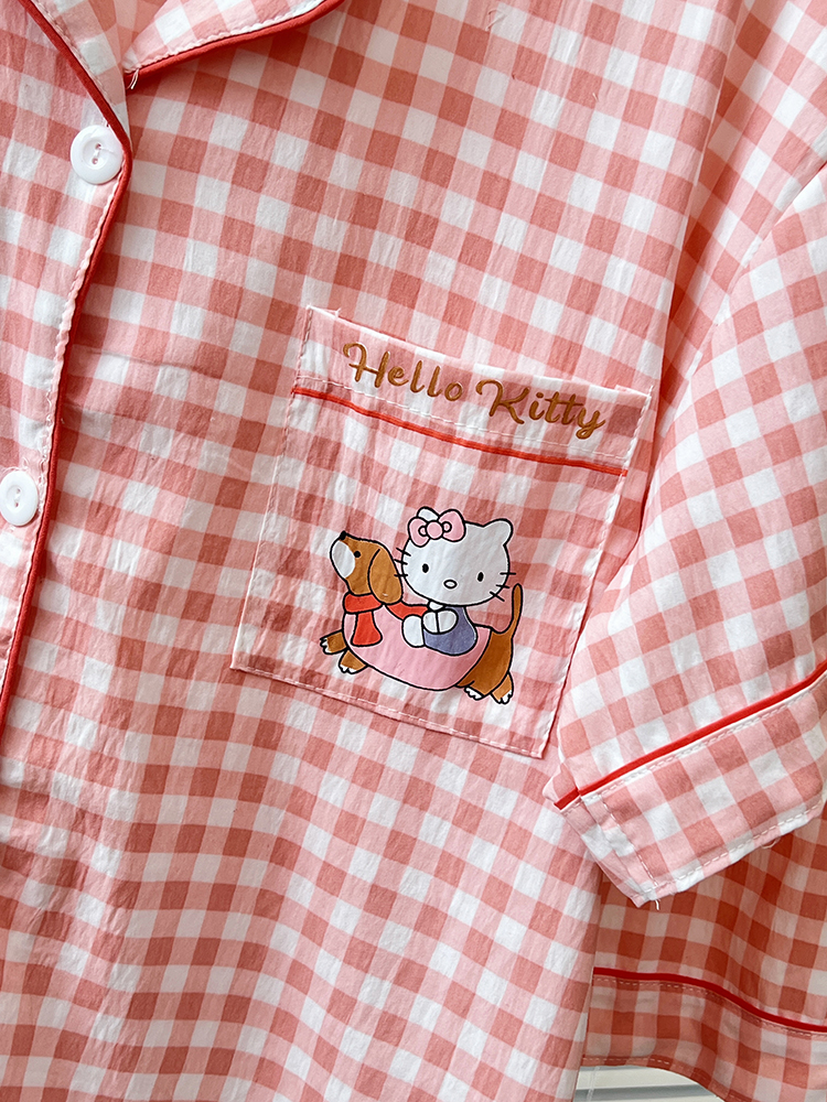 Summer Cloud Cotton Homewear Women Short Sleeve Shorts 2 Pcs Breathabl photo 4 (style 5177182)