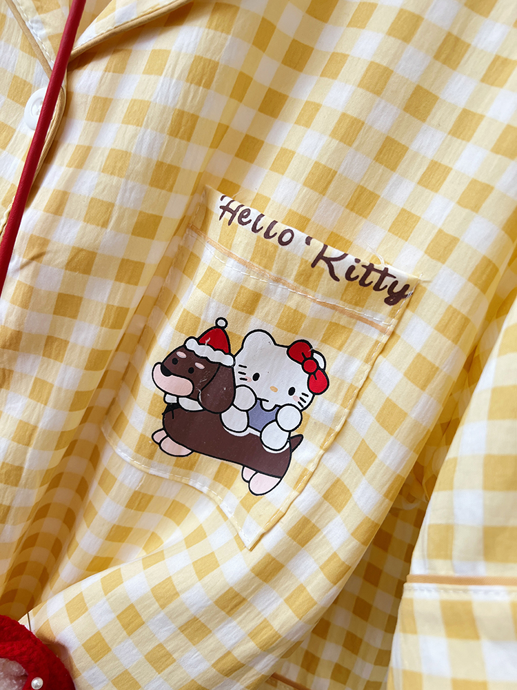 Summer Cloud Cotton Homewear Women Short Sleeve Shorts 2 Pcs Breathabl photo 6 (style 5178182)