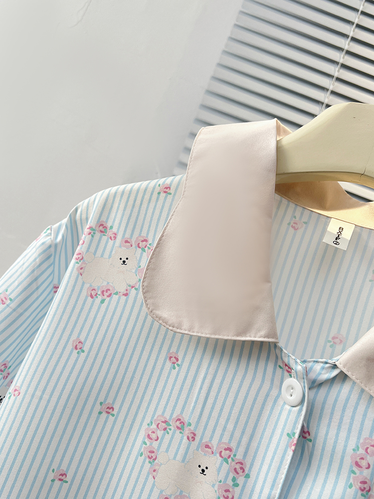 Summer Cotton Homewear Women Short Sleeve Shorts 2 Pcs Breathable Comf photo 3 (style 5197202)