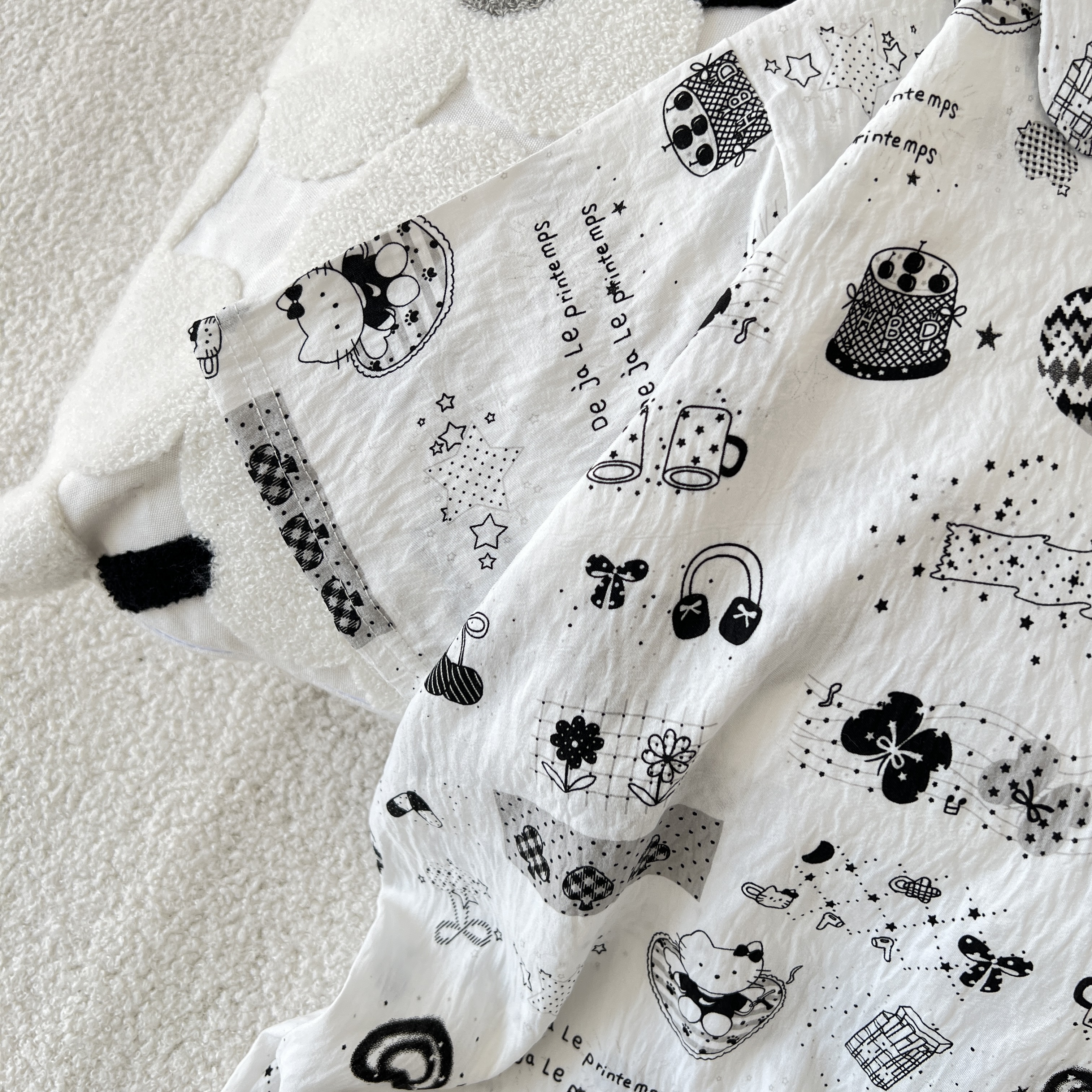 Summer Cloud Cotton Homewear Women Short Sleeve Shorts 2 Pcs Breathabl photo 6 (style 5217182)