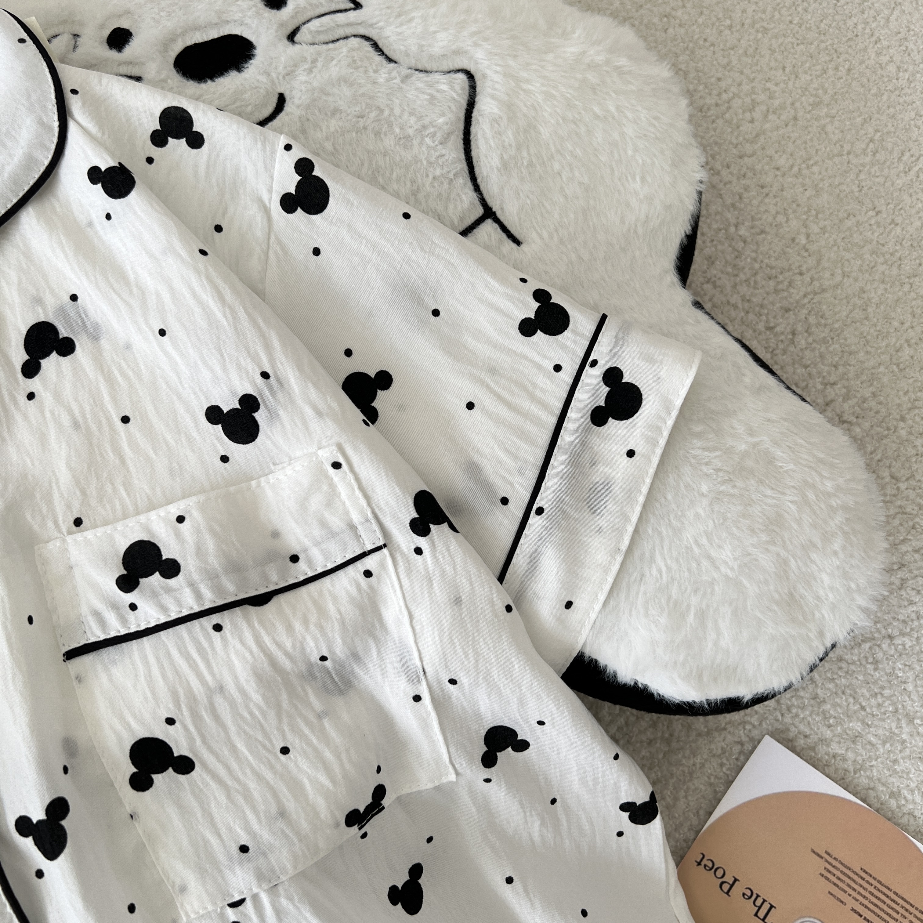 Women's Summer Cloud Cotton Polka Dot Home Wear Set - Short Sleeve Car photo 4 (style SM-BABDC5)