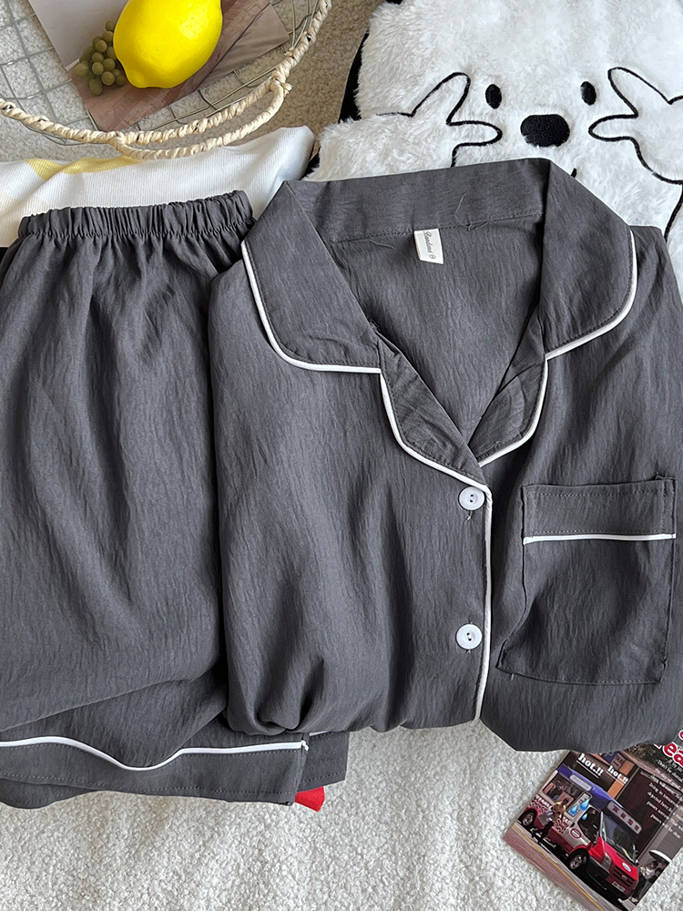 Summer Cloud Cotton Couple Homewear Women Short Sleeve Shorts 2 Pcs Br photo 7 (style 5227172)