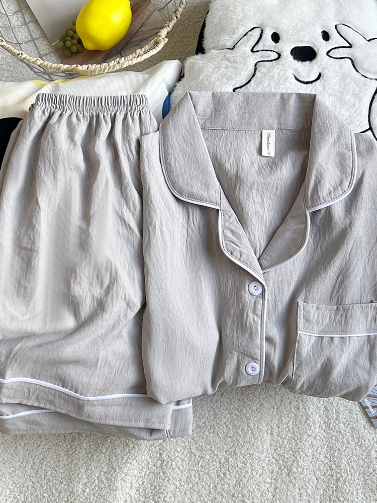 Summer Cloud Cotton Couple Homewear Women Short Sleeve Shorts 2 Pcs Br photo 1 (style 5228172)