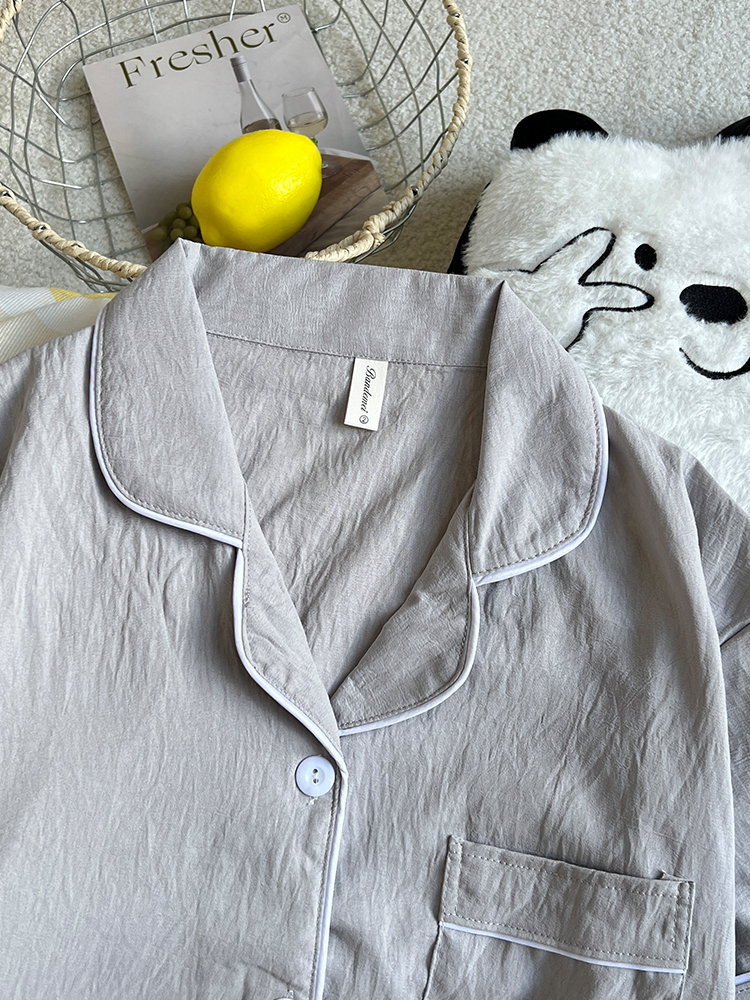 Summer Cloud Cotton Couple Homewear Women Short Sleeve Shorts 2 Pcs Br photo 7 (style 5228172)
