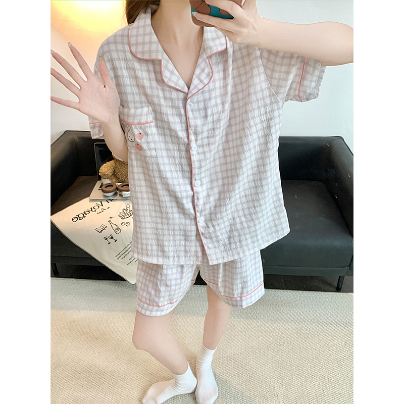 Women's Summer Cloud Cotton Short Sleeve & Shorts Loungewear Set photo 5 (style SM-E337F9)