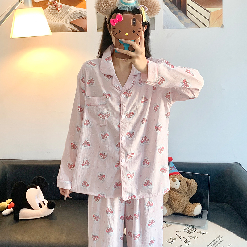 Women's Summer Cloud Cotton Double-Layer Shorts Loungewear Set photo 2 (style SM-8129F3)