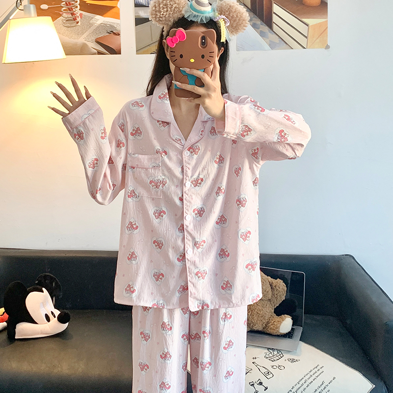 Women's Summer Cloud Cotton Double-Layer Shorts Loungewear Set photo 3 (style SM-8129F3)