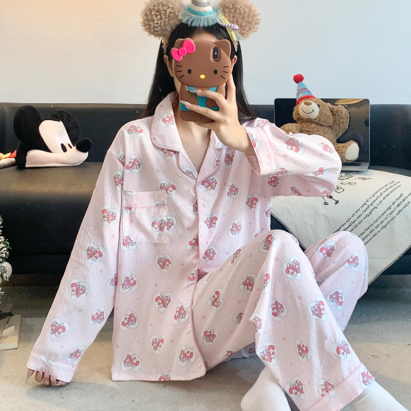 Women's Summer Cloud Cotton Double-Layer Shorts Loungewear Set photo 5 (style SM-8129F3)