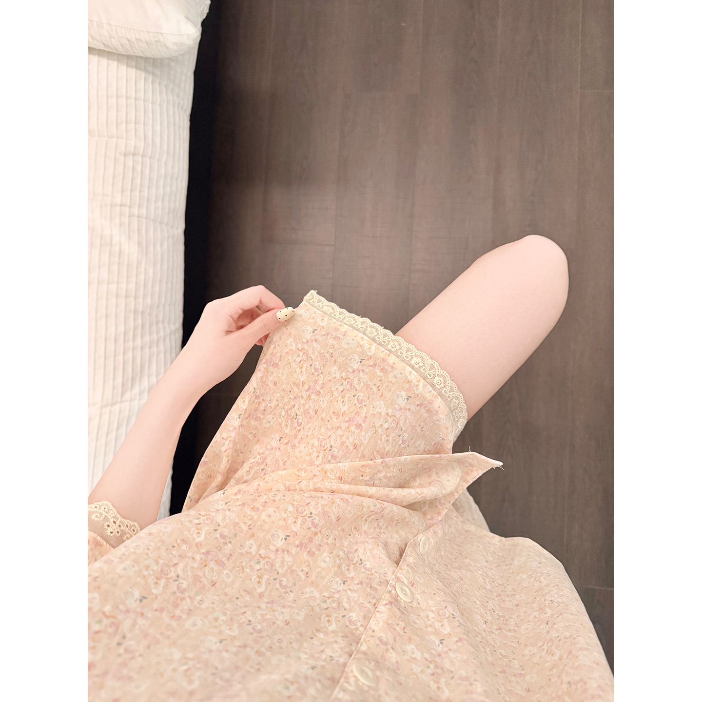Summer Cloud Cotton Homewear Women Short Sleeve Shorts 2 Pcs Breathabl photo 2 (style 5446252)