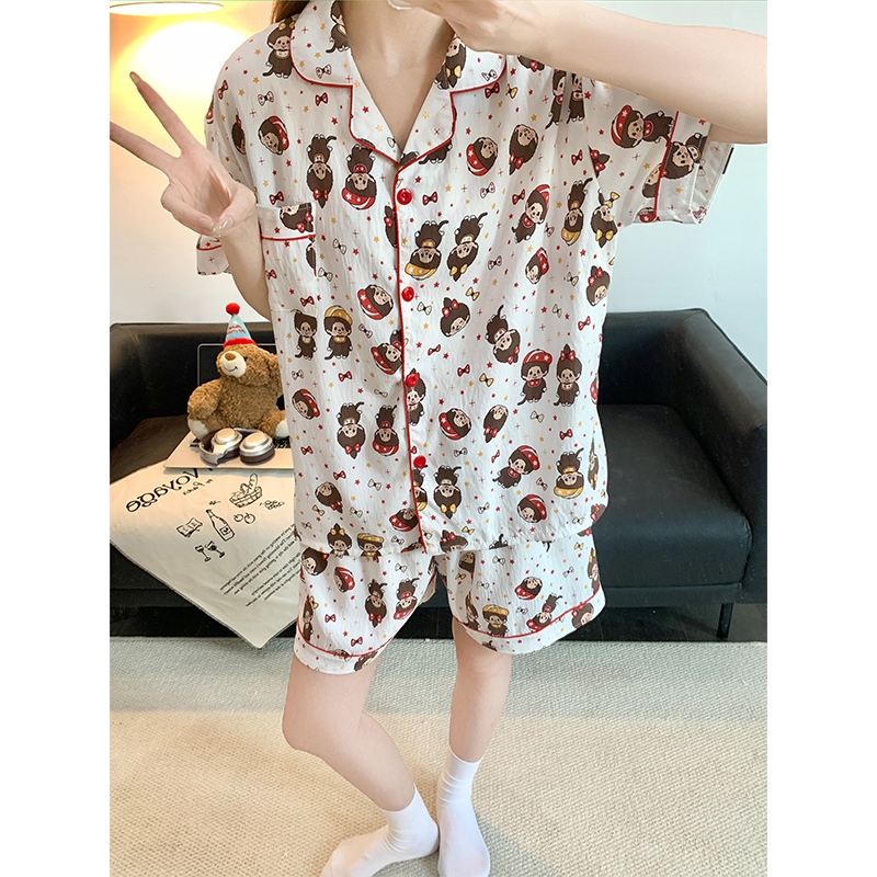 Women's Summer Cloud Cotton Short Sleeve & Shorts Loungewear Set photo 2 (style SM-F378C7)
