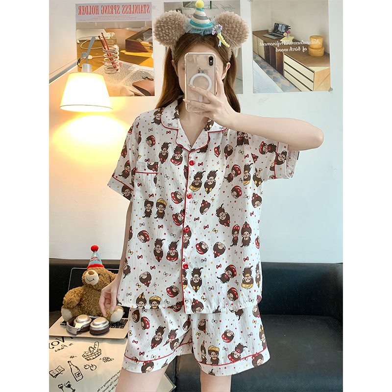 Women's Summer Cloud Cotton Short Sleeve & Shorts Loungewear Set photo 4 (style SM-F378C7)