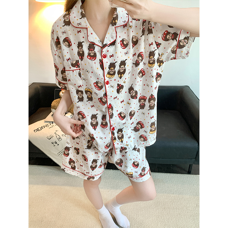 Women's Summer Cloud Cotton Short Sleeve & Shorts Loungewear Set photo 5 (style SM-F378C7)