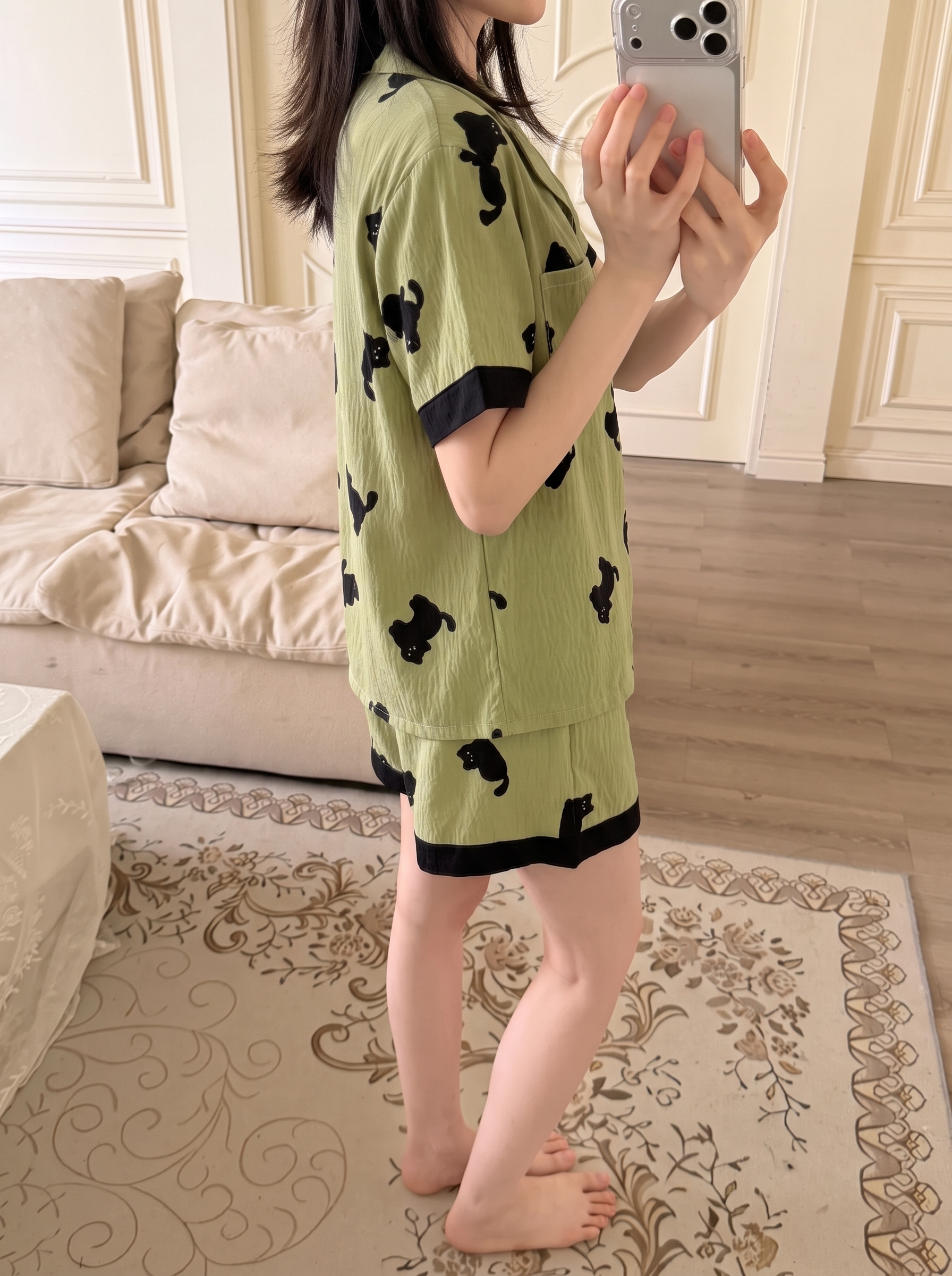 Women's Summer Cloud Cotton Short Sleeve & Shorts Loungewear Set photo 7 (style SM-5C5839)