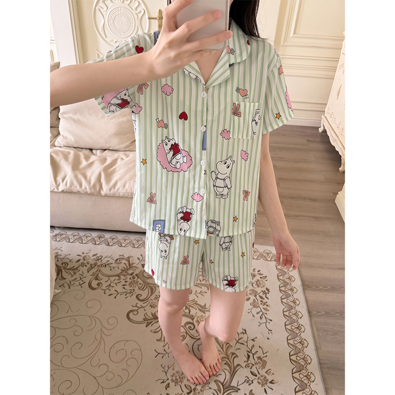 Women's Summer Cloud Cotton Short Sleeve & Shorts Loungewear Set photo 3 (style SM-101716)