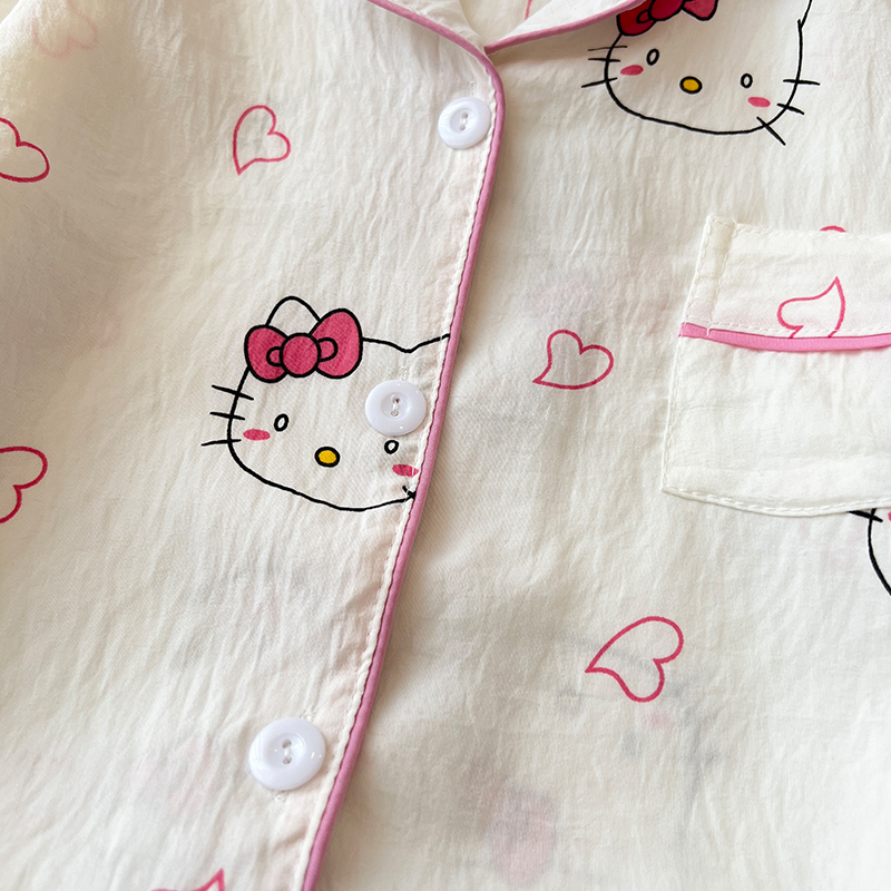 Summer Cloud Cotton Homewear Women Short Sleeve Shorts 2 Pcs Breathabl photo 2 (style 6002155101214161)