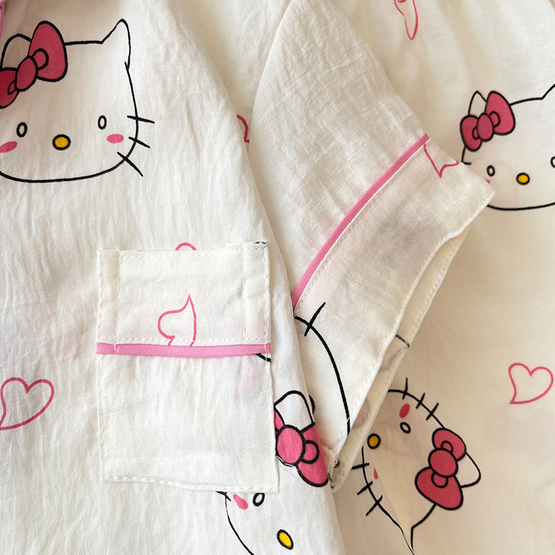 Summer Cloud Cotton Homewear Women Short Sleeve Shorts 2 Pcs Breathabl photo 6 (style 6002155101214161)