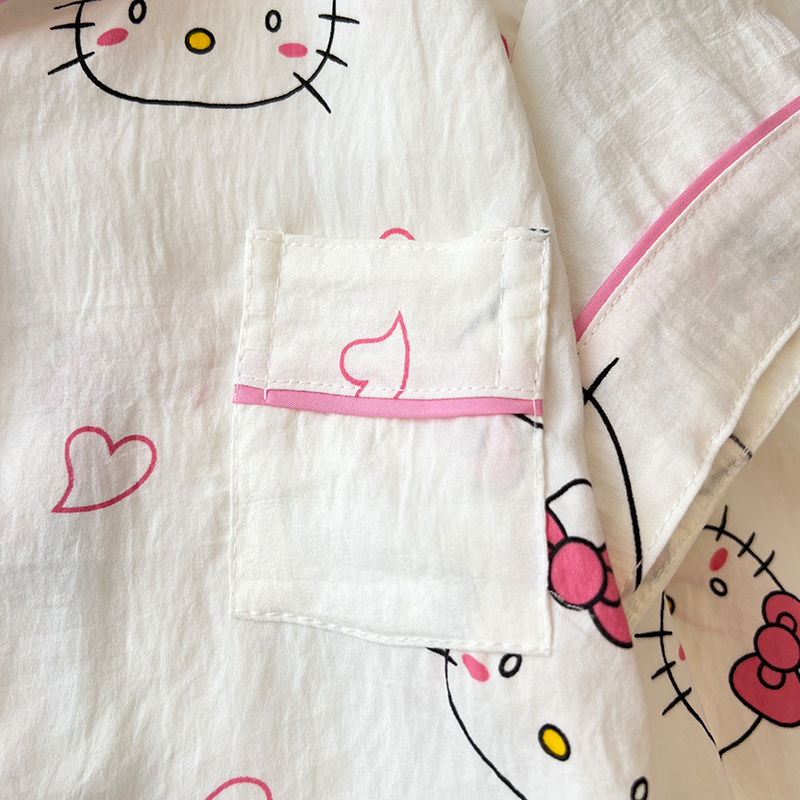 Summer Cloud Cotton Homewear Women Short Sleeve Shorts 2 Pcs Breathabl photo 7 (style 6002155101214161)