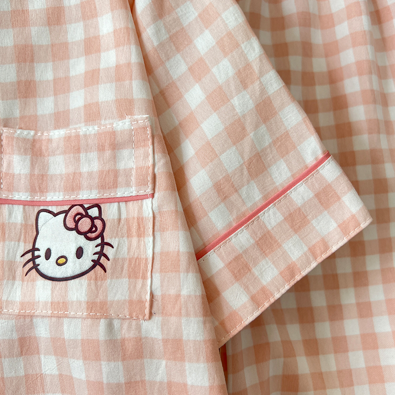Summer Cloud Cotton Homewear Women Short Sleeve Shorts 2 Pcs Breathabl photo 4 (style 6004155101214161)