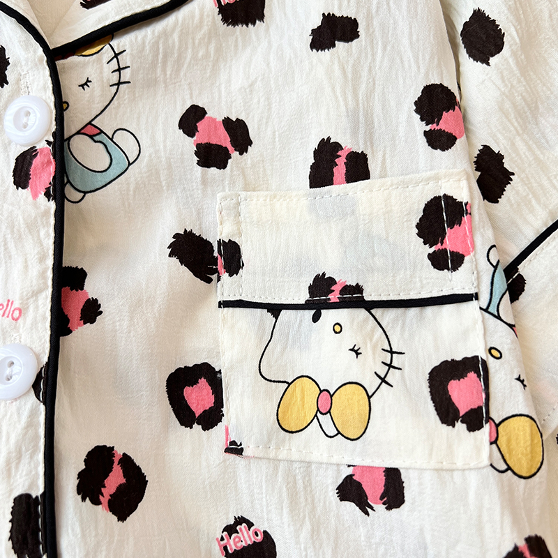 Summer Cloud Cotton Homewear Women Short Sleeve Shorts 2 Pcs Breathabl photo 1 (style 6005155101214161)