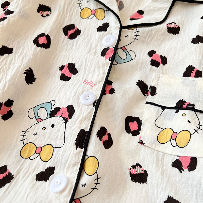 Summer Cloud Cotton Homewear Women Short Sleeve Shorts 2 Pcs Breathabl photo 2 (style 6005155101214161)