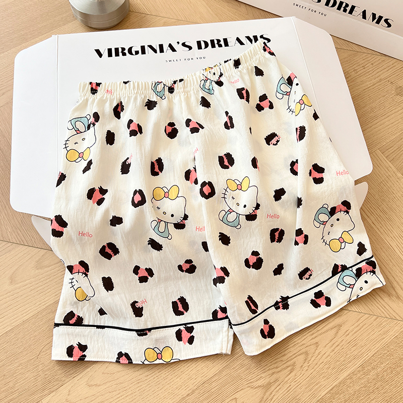 Summer Cloud Cotton Homewear Women Short Sleeve Shorts 2 Pcs Breathabl photo 7 (style 6005155101214161)
