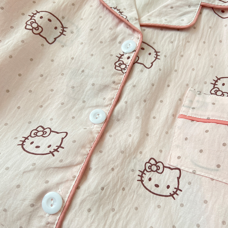 Summer Cloud Cotton Homewear Women Short Sleeve Shorts 2 Pcs Breathabl photo 5 (style 6006155101214161)