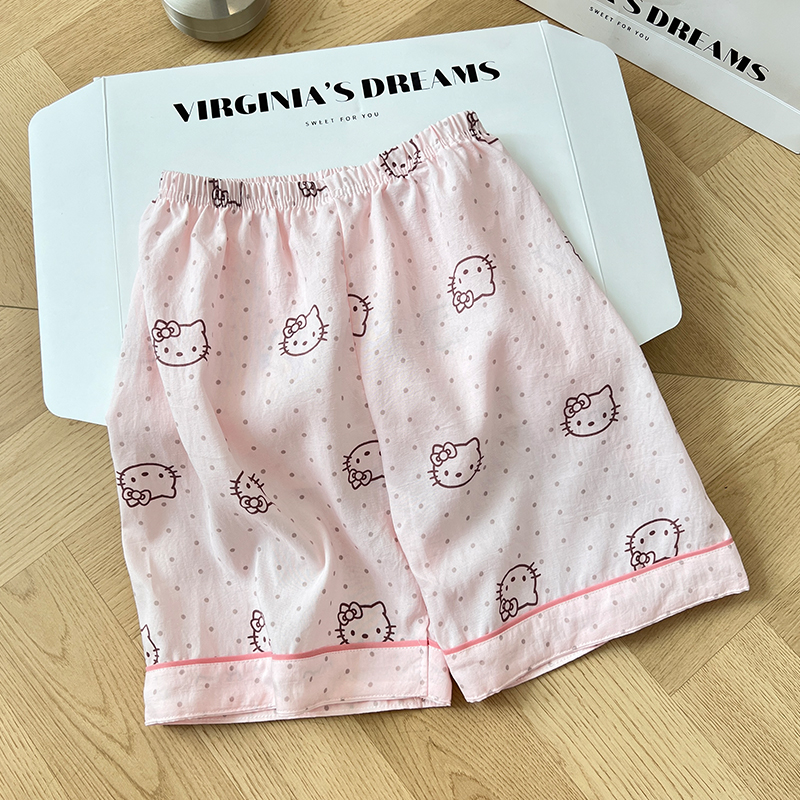 Summer Cloud Cotton Homewear Women Short Sleeve Shorts 2 Pcs Breathabl photo 7 (style 6006155101214161)