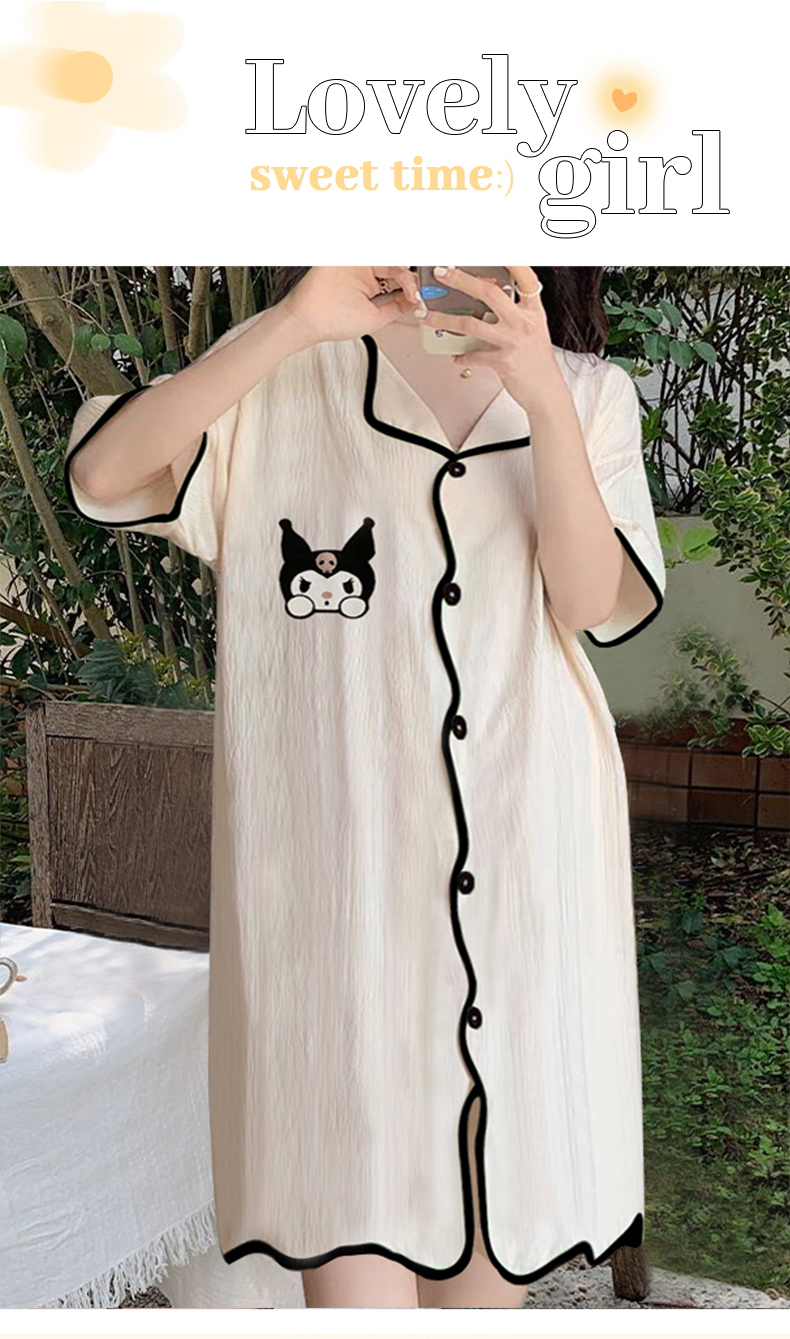 Summer Cotton Cardigan Homewear Women Short Sleeve Shorts 2 Pcs Breath photo 5 (style 605212)