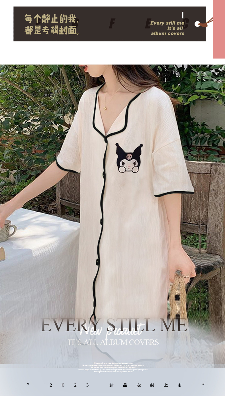Summer Cotton Cardigan Homewear Women Short Sleeve Shorts 2 Pcs Breath photo 6 (style 605212)