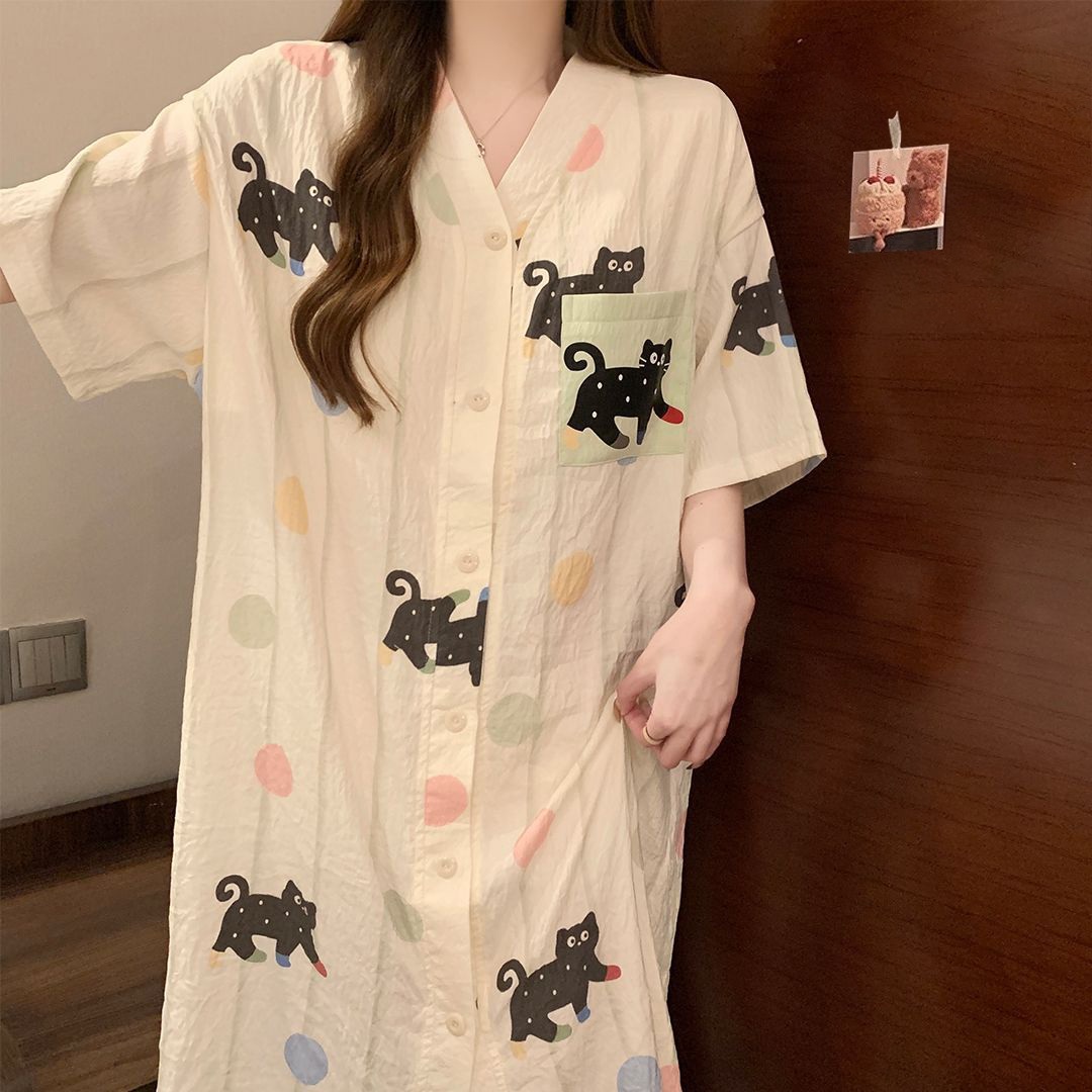 Women's Summer Cloud Cotton Short Sleeve & Shorts Loungewear Set photo 6 (style SM-A675B2)
