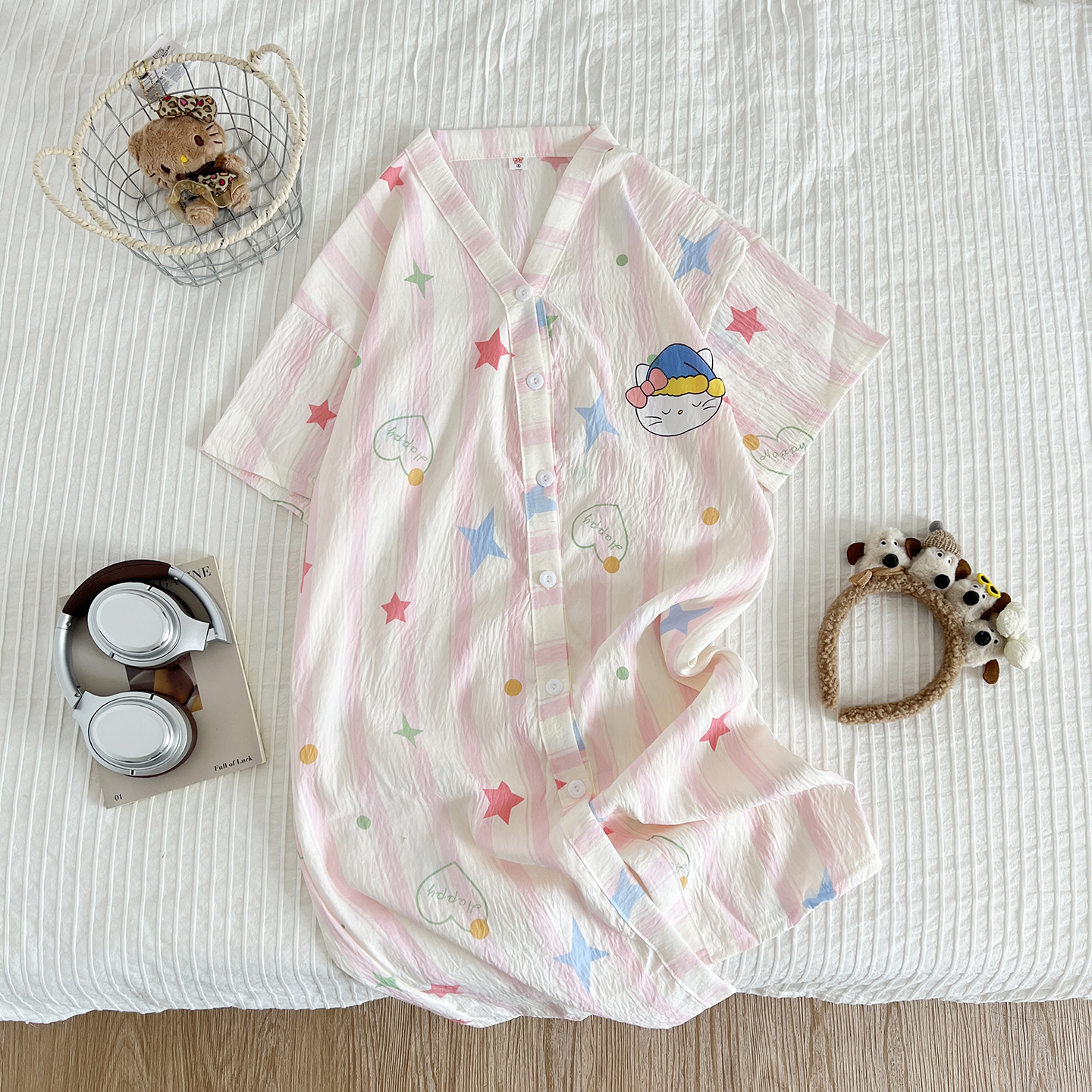 Summer Cloud Cotton Homewear Women Short Sleeve Shorts 2 Pcs Breathable Comfort Wholesale