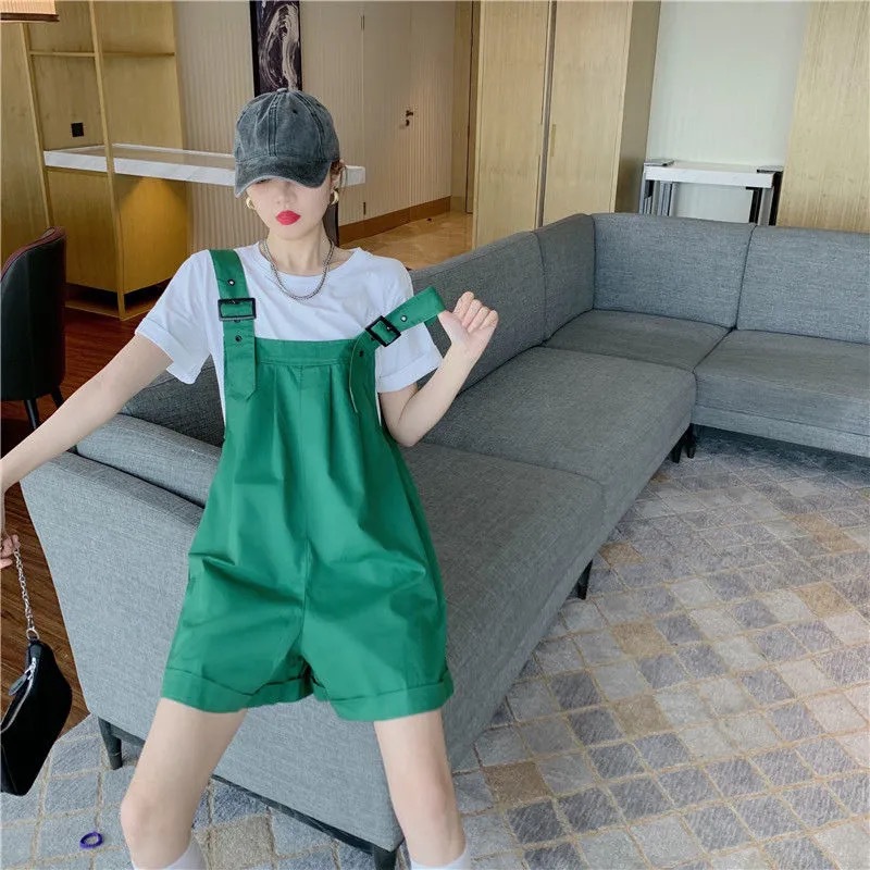 Cargo Overall Shorts Women Summer Petite Jumpsuit New Korean Loose Thi photo 4 (style 648893956983)