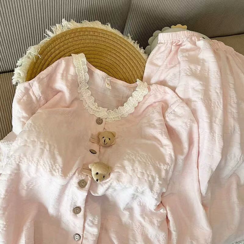 Summer Cotton With Pads Homewear Women Short Sleeve Shorts 2 Pcs Breat photo 4 (style 7001)