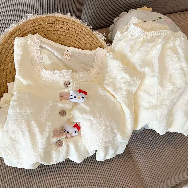 Summer Cotton With Pads Homewear Women Short Sleeve Shorts 2 Pcs Breat photo 6 (style 7004)