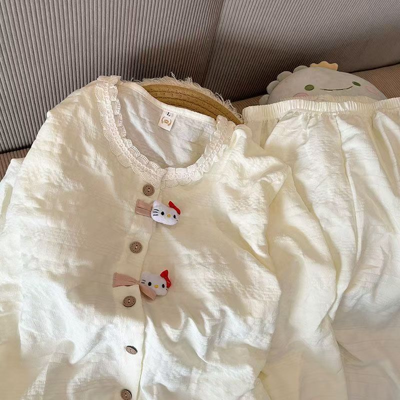 Summer Cotton With Pads Homewear Women Short Sleeve Shorts 2 Pcs Breat photo 3 (style 7004)